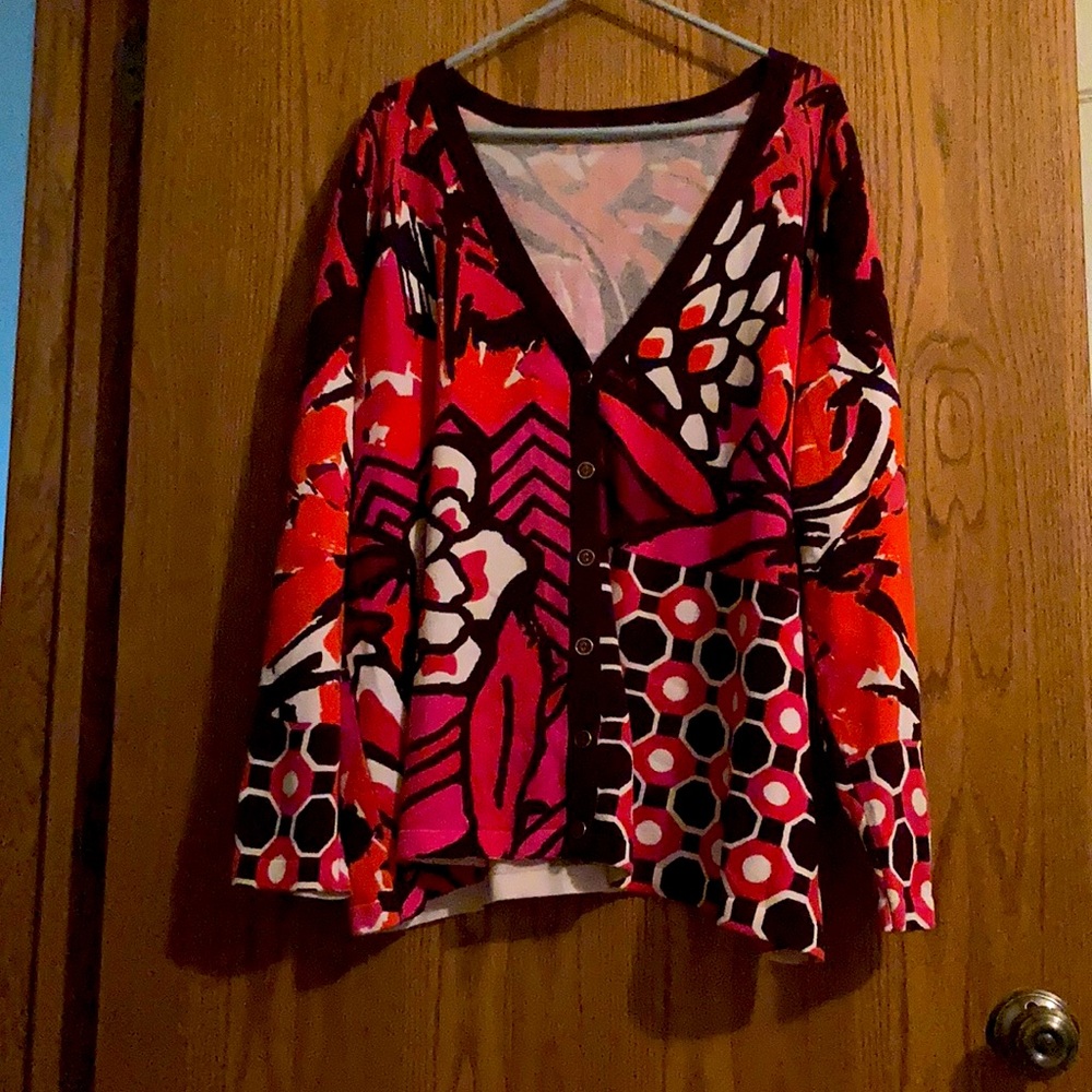 Pink and black cardigan